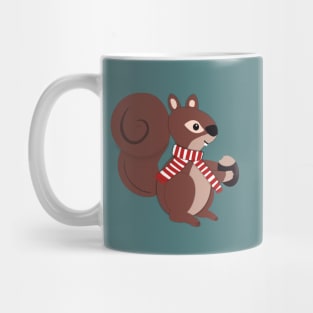 Winter Squirrel with Nut Mug